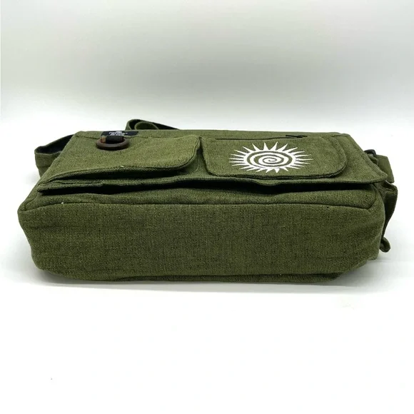 Multi pocket Cotton Embroidered Laptop Messenger Bag - Picture 11 of 15